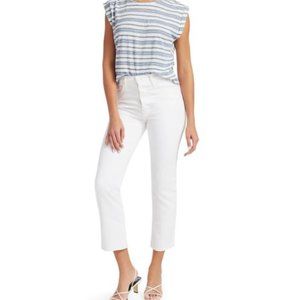 MOTHER Straight Leg Jeans in Crisp White
